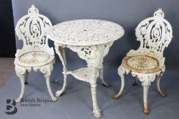 Victorian Heavy Cast Iron Garden Table and Chairs