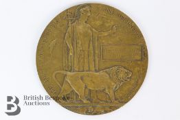 WWI Bronze Death Plaque