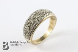 9ct White Gold Pave Diamond Ring