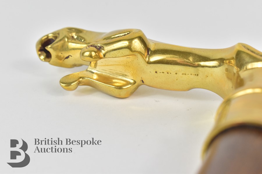Jaguar 18ct Gold Plated 'Leaping Cat' Walking Cane Handle - Image 3 of 3