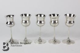 George V Hammered Silver Miniature Chalices