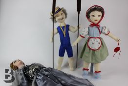 Three 20th Century Cloth Dolls