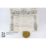 Victorian Knight Bachelor Certificate and Seal