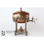 A George III Copper Barrel Tea Urn