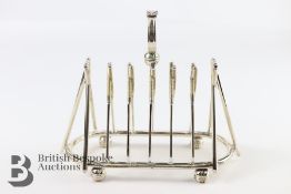 Silver Plated Cricket Bat Toast Rack