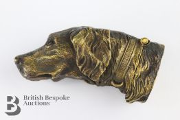 Brass Cased Vesta of Dog Form