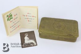 WWI Princess Mary Brass Tin, Letter and Photo