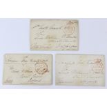 1835-1836 Three Free Letters to Lord William P Clinton at Christ Church College, Oxford. Two are