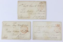 1835-1836 Three Free Letters to Lord William P Clinton at Christ Church College, Oxford. Two are