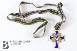 Nazi Second Class Silver and Enamel Mothers Medal