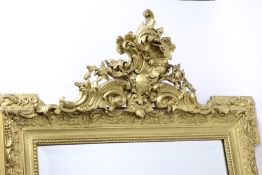 French Wood and Plaster Wall Mirror