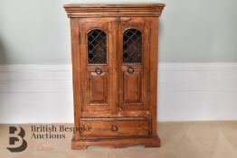 Teak Mahogany Effect Bedside Cabinet