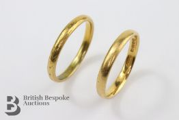 Two 22ct Yellow Gold Wedding Bands