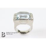 An 18ct White Gold 10ct Aquamarine and Diamond Ring