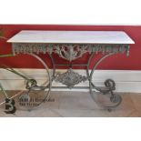 Marble Top Wrought Iron Console Table