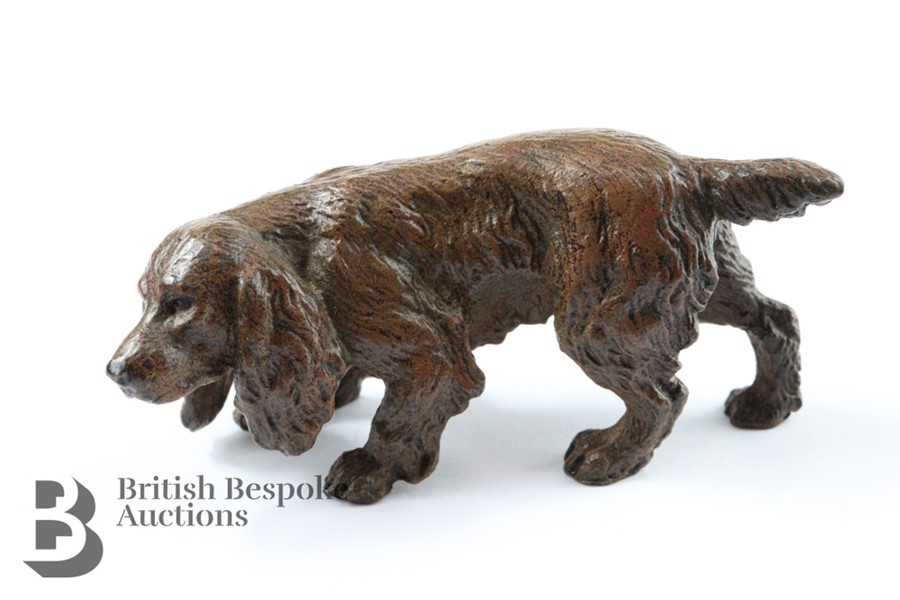 Cast Brass Figure of a Water Spaniel - Image 5 of 7