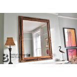 Contemporary Black and Gold Bevelled Glass Mirror