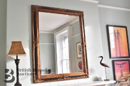 Contemporary Black and Gold Bevelled Glass Mirror