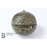 18/19th Century Islamic Bronze Alloy Spherical Vessel