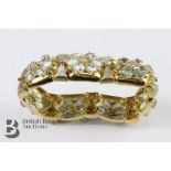 Elegant 18ct Yellow Gold Diamond and Aquamarine Bracelet