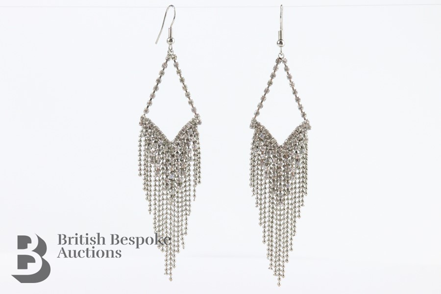 Pair of Silver and CZ Dress Earrings - Image 4 of 6