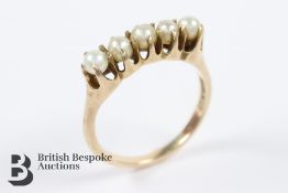 Antique 14ct Yellow Gold and Pearl Ring