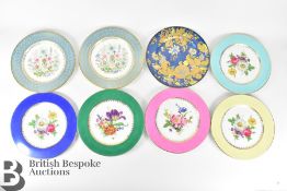 Eight Floral Cabinet Plates