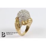 Impressive French Diamond Beehive Cocktail Ring