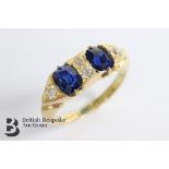 19th Century 18ct Yellow Gold Sapphire and Diamond Ring