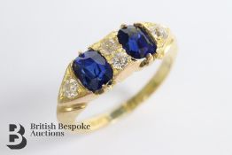 19th Century 18ct Yellow Gold Sapphire and Diamond Ring