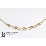 Edwardian 15ct Yellow Gold Pearl Necklace