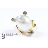 14ct Yellow Gold Baroque Pearl Ring