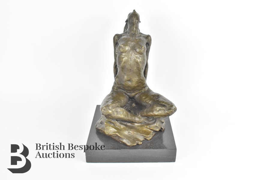 Contemporary Bronze Sculpture - Feminine Nude - Image 2 of 6