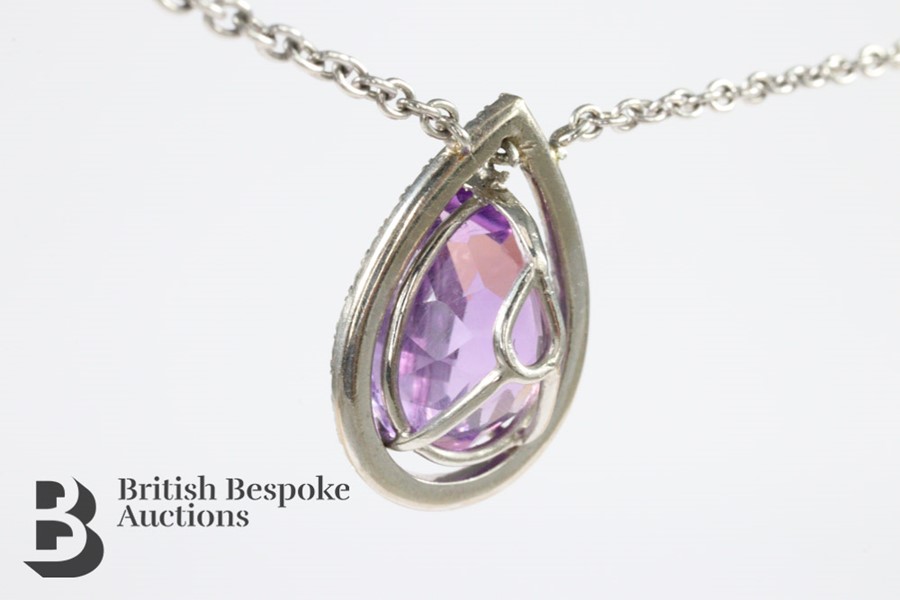 Amethyst and Diamond Pendant - Image 8 of 8