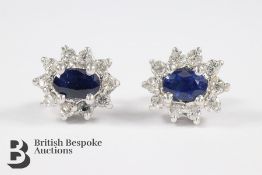 Pair of Sapphire and Diamond Earrings