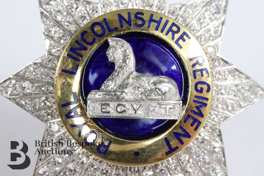 Royal Lincolnshire Regimental Diamond and Enamel Brooch - Image 2 of 8