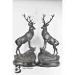 After Jules Moigniez Pair of Bronze Stags