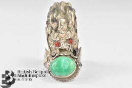 Chinese Silver and Jade Dragon Ring