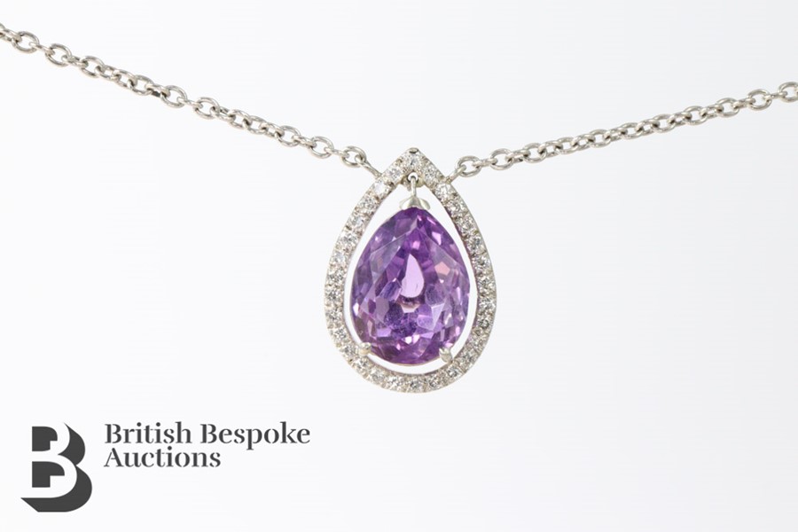 Amethyst and Diamond Pendant - Image 2 of 8