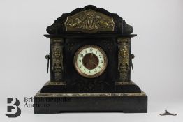 Large Victorian Slate and Marble Clock
