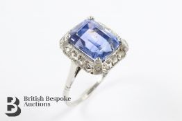 Stunning 4.95ct Cornflower Blue Sapphire and Diamond Ring