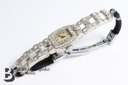 Art Deco Continental Platinum and Diamond Wrist Watch