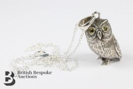 Sterling Silver Owl Pendant