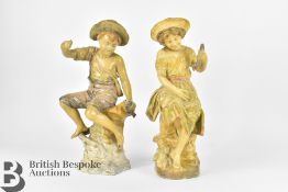 Early 20th Century Goldscheider Terracotta Statuettes