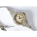 Art Deco Lady's Platinum and Diamond Rolex Wrist Watch