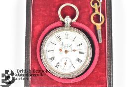 Silver Continental Open Faced Pocket Watch