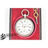 Silver Continental Open Faced Pocket Watch