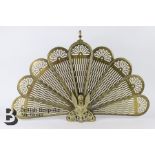 Highly Decorative 20th Century Peacock Style Brass Firescreen