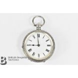 Victorian Silver Open Faced Pocket Watch