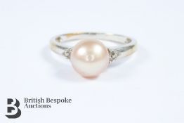 9ct Gold Pearl and Diamond Ring
